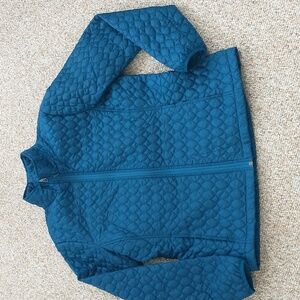 Lands' End Quilted Primaloft Jacket Mediterranean Blue MED 10-12